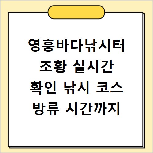 영흥바다낚시터 조황 실시간 확인 낚시 코스 방류 시간까지