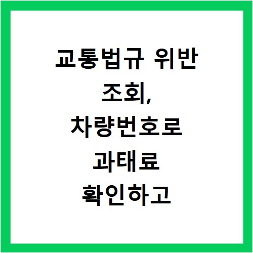 교통법규 위반 조회, 차량번호로 과태료 확인하고 납부하는 방법
