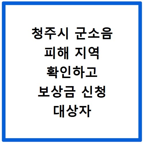 청주시 군소음 피해 지역 확인하고 보상금 신청 대상자 되세요
