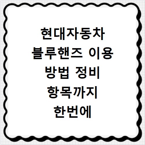 현대자동차 블루핸즈 이용 방법 정비 항목까지 한번에 확인
